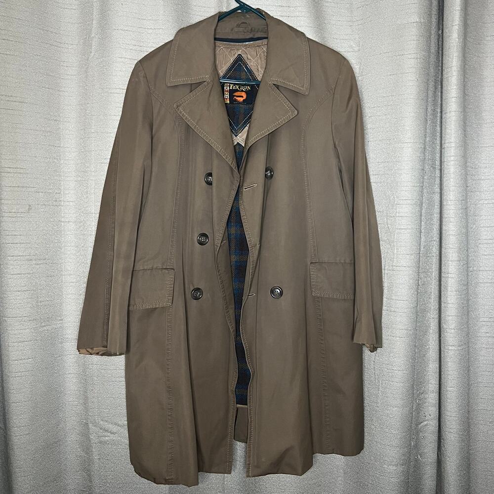 VINTAGE Fox Run Long Jacket Size Medium Adult Outdoors Brown